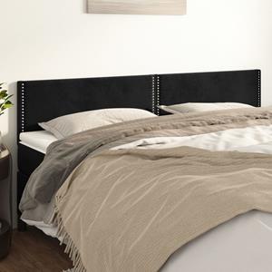 VidaXL Hoofdborden 2 st 100x5x78/88 cm fluweel zwart