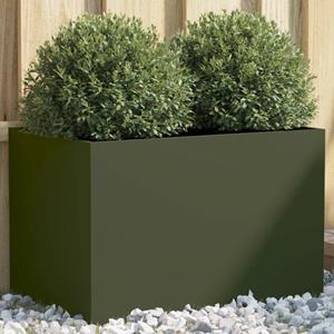 VidaXL Plantenbak 62x40x39 cm koudgewalst staal olijfgroen