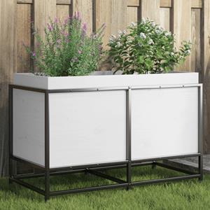 VidaXL Plantenbak 80x40x50 cm massief grenenhout wit
