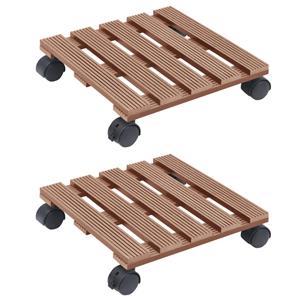 VidaXL Plantentrolleys 2 st 30x30x7,5 cm HKC bruin