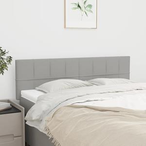 VidaXL Hoofdborden 2 st 72x5x78/88 cm stof lichtgrijs
