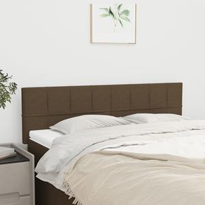 VidaXL Hoofdborden 2 st 72x5x78/88 cm stof donkerbruin