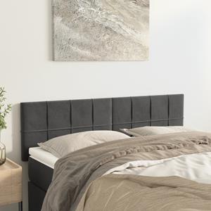 VidaXL Hoofdborden 2 st 72x5x78/88 cm fluweel donkergrijs