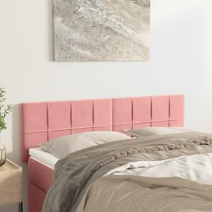 VidaXL Hoofdborden 2 st 72x5x78/88 cm fluweel roze