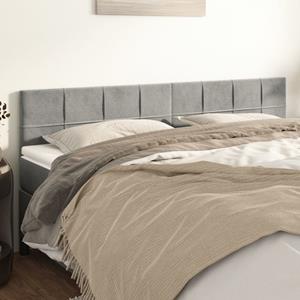 VidaXL Hoofdborden 2 st 90x5x78/88 cm fluweel lichtgrijs
