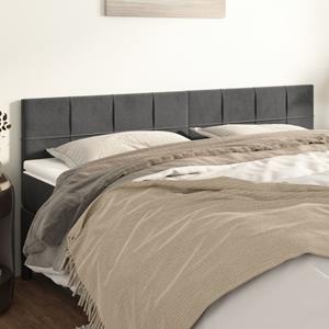 VidaXL Hoofdborden 2 st 90x5x78/88 cm fluweel donkergrijs
