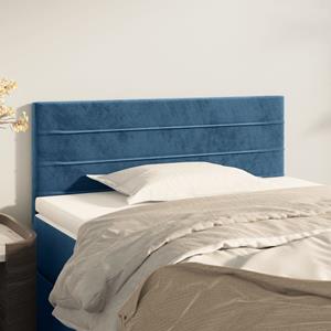 VidaXL Hoofdbord 100x5x78/88 cm fluweel donkerblauw