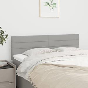 VidaXL Hoofdborden 2 st 72x5x78/88 cm stof lichtgrijs