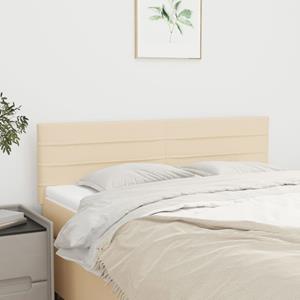 VidaXL Hoofdborden 2 st 72x5x78/88 cm stof crèmekleurig 8720287149934