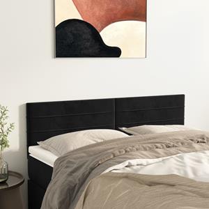VidaXL Hoofdborden 2 st 72x5x78/88 cm fluweel zwart