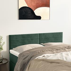 VidaXL Hoofdborden 2 st 72x5x78/88 cm fluweel donkergroen