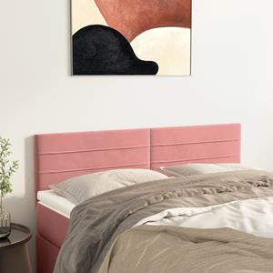 VidaXL Hoofdborden 2 st 72x5x78/88 cm fluweel roze 8720287150015