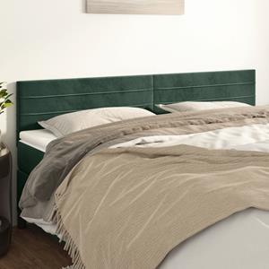 VidaXL Hoofdborden 2 st 80x5x78/88 cm fluweel donkergroen 8720287150138