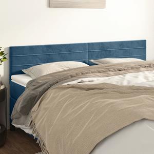 VidaXL Hoofdborden 2 st 80x5x78/88 cm fluweel donkerblauw 8720287150145