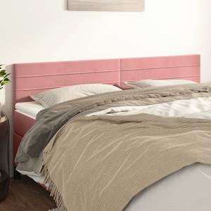 VidaXL Hoofdborden 2 st 80x5x78/88 cm fluweel roze 8720287150152