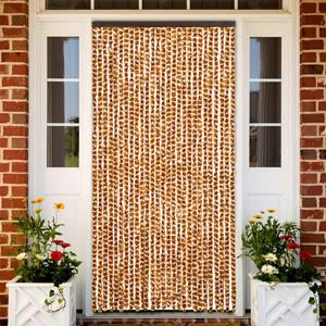 VidaXL Vliegengordijn 118x220 cm chenille okerkleurig en wit