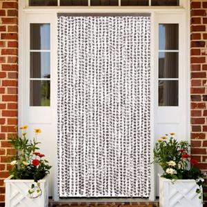 VidaXL Vliegengordijn 118x220 cm chenille taupe en wit