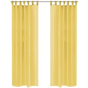 VidaXL Gordijnen voile 140x175 cm geel 2 st