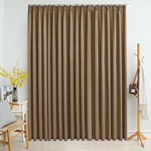 VidaXL Gordijn verduisterend met haken 290x245 cm taupe