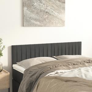 VidaXL Hoofdborden 2 st 72x5x78/88 cm fluweel donkergrijs