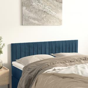 VidaXL Hoofdborden 2 st 72x5x78/88 cm fluweel donkerblauw