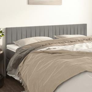 VidaXL Hoofdborden 2 st 100 x 5 x 78/88 cm fluweel lichtgrijs