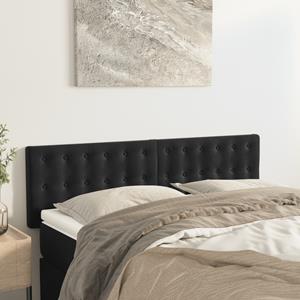 VidaXL Hoofdborden 2 st 72x5x78/88 cm fluweel zwart