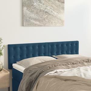 VidaXL Hoofdborden 2 st 72x5x78/88 cm fluweel donkerblauw
