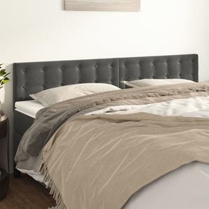 VidaXL Hoofdborden 2 st 80x5x78/88 cm fluweel donkergrijs