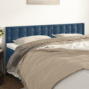 VidaXL Hoofdborden 2 st 80x5x78/88 cm fluweel donkerblauw