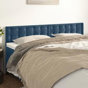 VidaXL Hoofdborden 2 st 90x5x78/88 cm fluweel donkerblauw