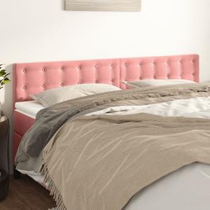 VidaXL Hoofdborden 2 st 90x5x78/88 cm fluweel roze