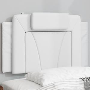 Hoofdbordkussen 80 cm kunstleer wit