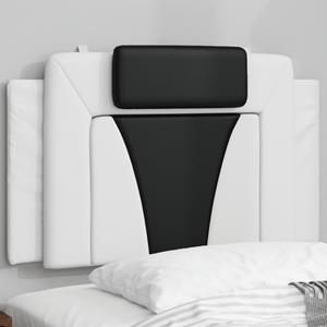 VidaXL Hoofdbordkussen 90 cm kunstleer wit en zwart