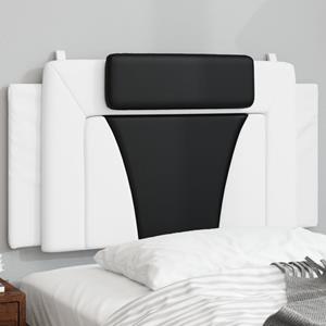 VidaXL Hoofdbordkussen 100 cm kunstleer wit en zwart