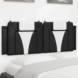 VidaXL Hoofdbordkussen 120 cm kunstleer zwart en wit