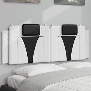 VidaXL Hoofdbordkussen 120 cm kunstleer wit en zwart