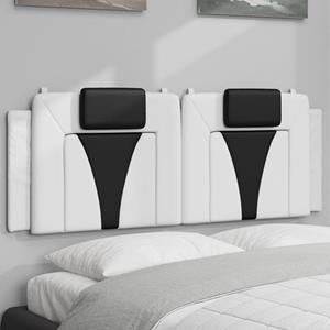 VidaXL Hoofdbordkussen 140 cm kunstleer wit en zwart
