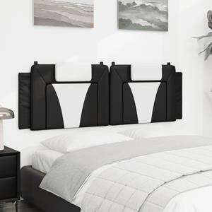 VidaXL Hoofdbordkussen 160 cm kunstleer zwart en wit