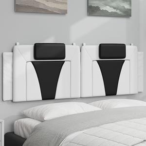 VidaXL Hoofdbordkussen 160 cm kunstleer wit en zwart