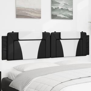 VidaXL Hoofdbordkussen 200 cm kunstleer zwart en wit