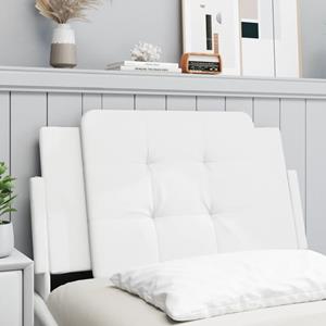 Hoofdbordkussen 80 cm kunstleer wit