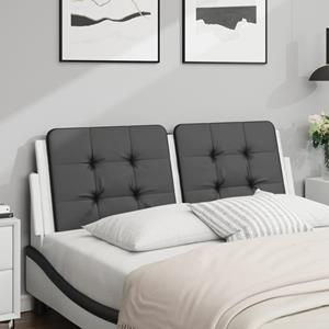 VidaXL Hoofdbordkussen 120 cm kunstleer zwart en wit
