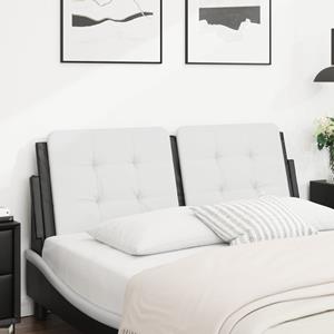 VidaXL Hoofdbordkussen 140 cm kunstleer wit en zwart