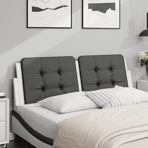 VidaXL Hoofdbordkussen 140 cm kunstleer zwart en wit