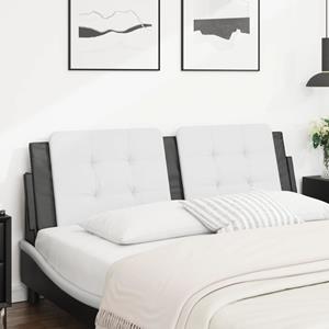 VidaXL Hoofdbordkussen 160 cm kunstleer wit en zwart
