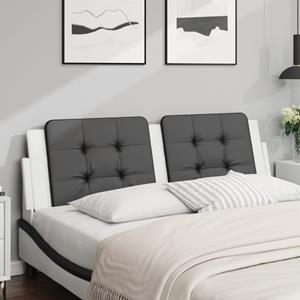 VidaXL Hoofdbordkussen 160 cm kunstleer zwart en wit