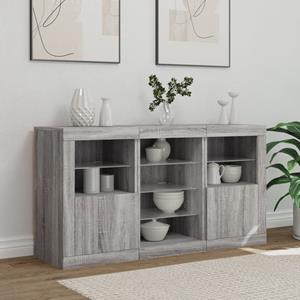 vidaXL Dressoir met LED-verlichting 123x37x67 cm grijs sonoma eiken