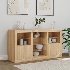 vidaXL Dressoir met LED-verlichting 123x37x67 cm sonoma eikenkleurig