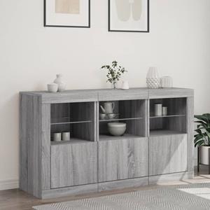 vidaXL Dressoir met LED-verlichting 123x37x67 cm grijs sonoma eiken
